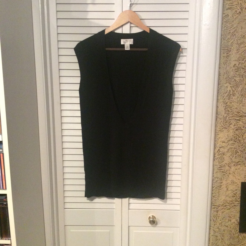 Loft black knit vest.  Size S.